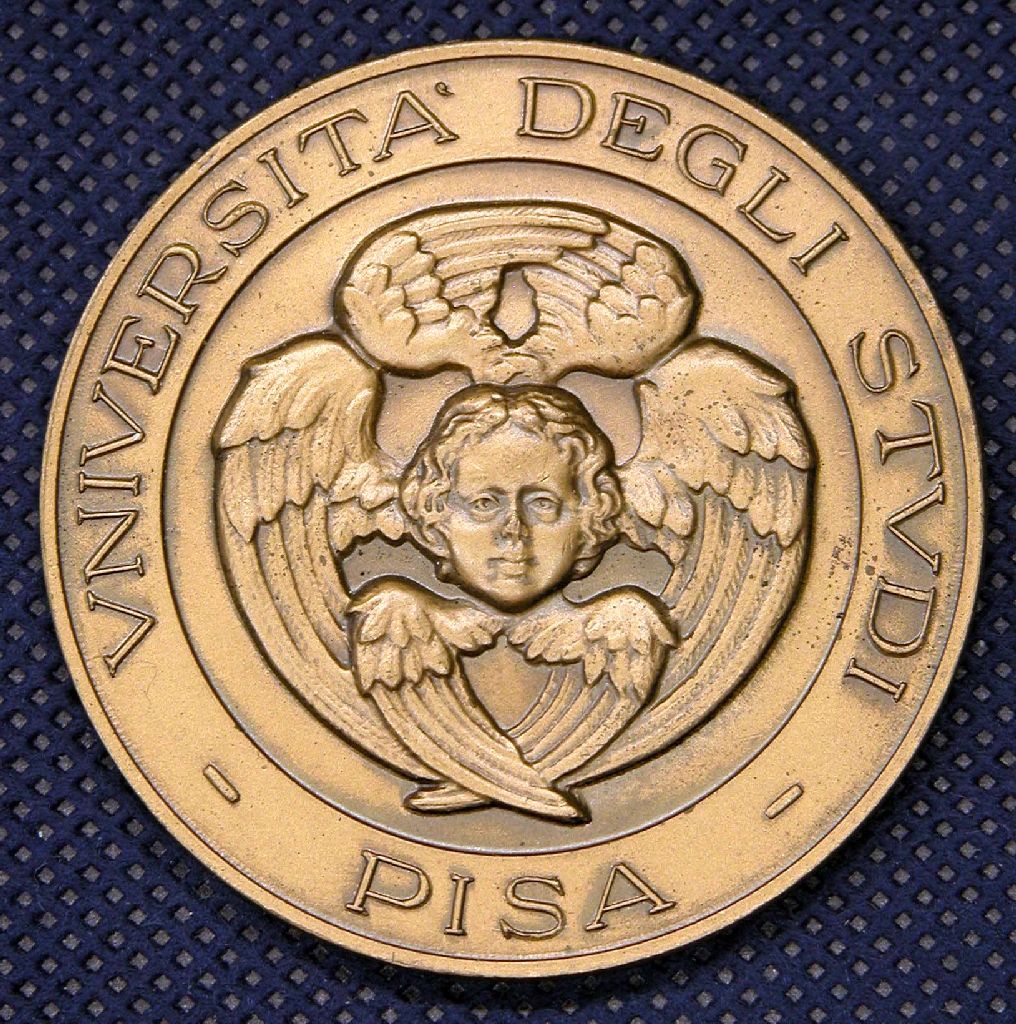 Diritto: Cherubino dell'Universit&agrave; di Pisa nel mezzo, sul bordo iscr