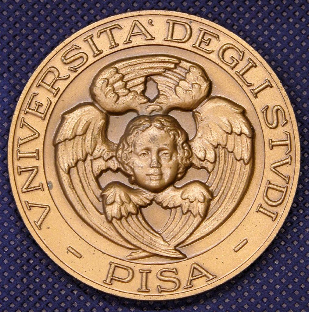 Diritto: Cherubino dell'Universit&agrave; di Pisa con attorno iscrizione; R