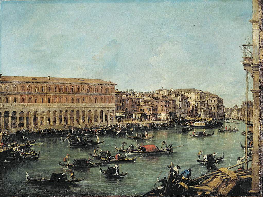 veduta del Canal Grande con le Fabbriche Nuove di Rialto (dipinto, serie) di Gua