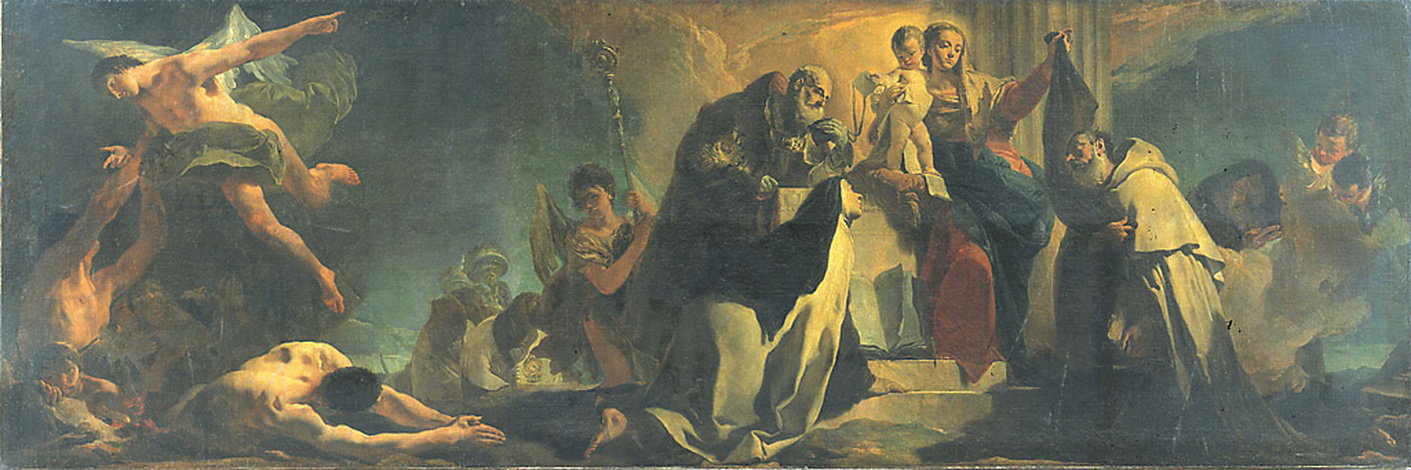 La Madonna del Carmelo fra i Santi Simone Stock, Teresa d'Avila, Alberto di