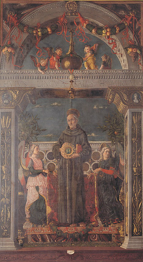 San Bernardino da Siena e angeli