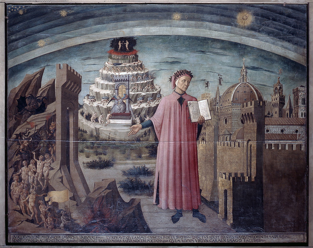 Dante con la Divina Commedia
