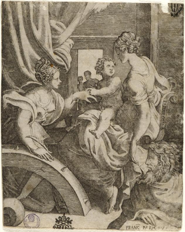 matrimonio mistico di Santa Caterina (stampa smarginata) di Parmigianino, Bonaso