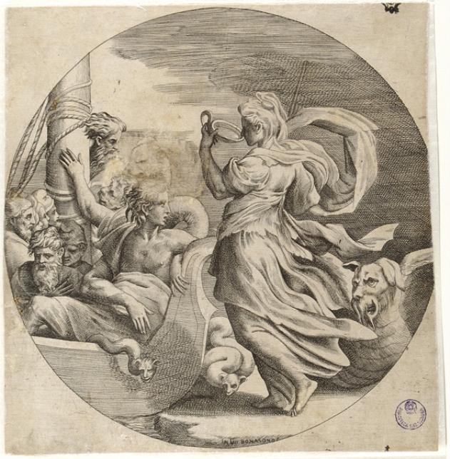 Circe e i compagni di Ulisse (stampa smarginata) di Parmigianino, Bonasone Giuli