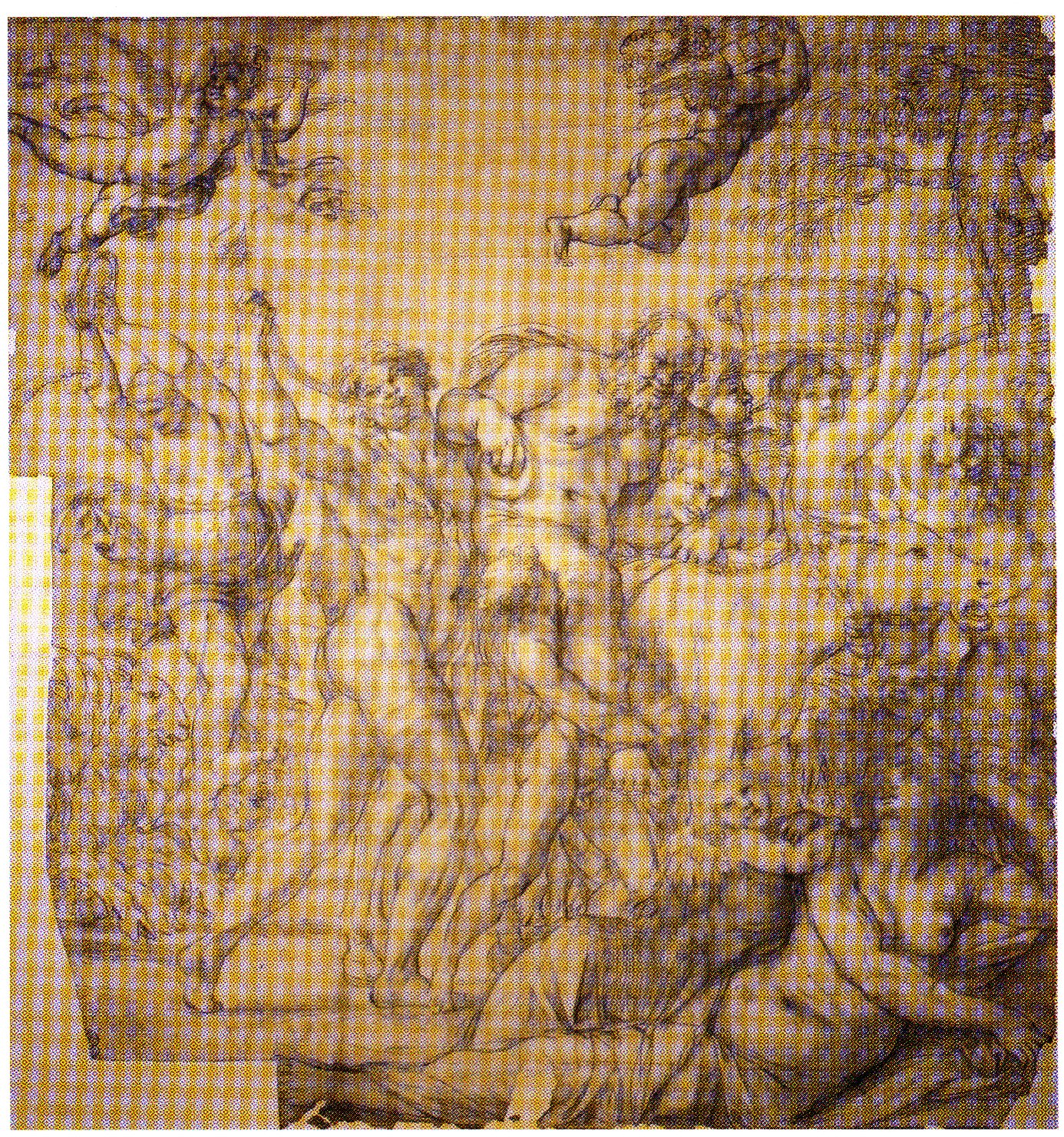trionfo di Bacco e Arianna (disegno preparatorio) di Carracci Annibale (fine sec