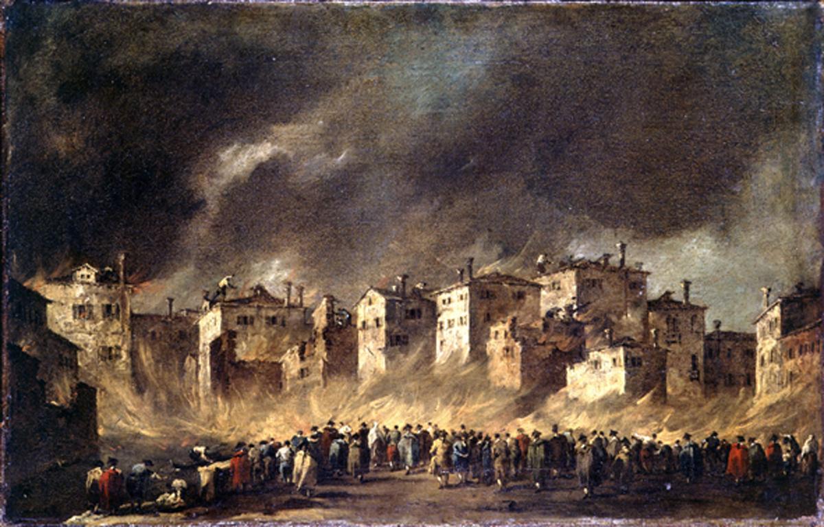 incendio dei depositi degli olii a San Marcuola (dipinto) by Guardi Francesco (s