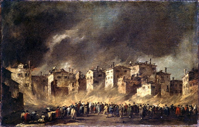 Incendio dei depositi degli olii a San Marcuola (dipinto) by Guardi Francesco (s 