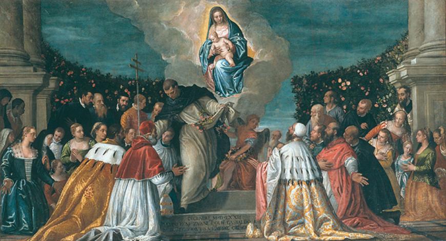 Madonna del Rosario (dipinto, opera isolata) di Caliari Paolo detto Veronese (te