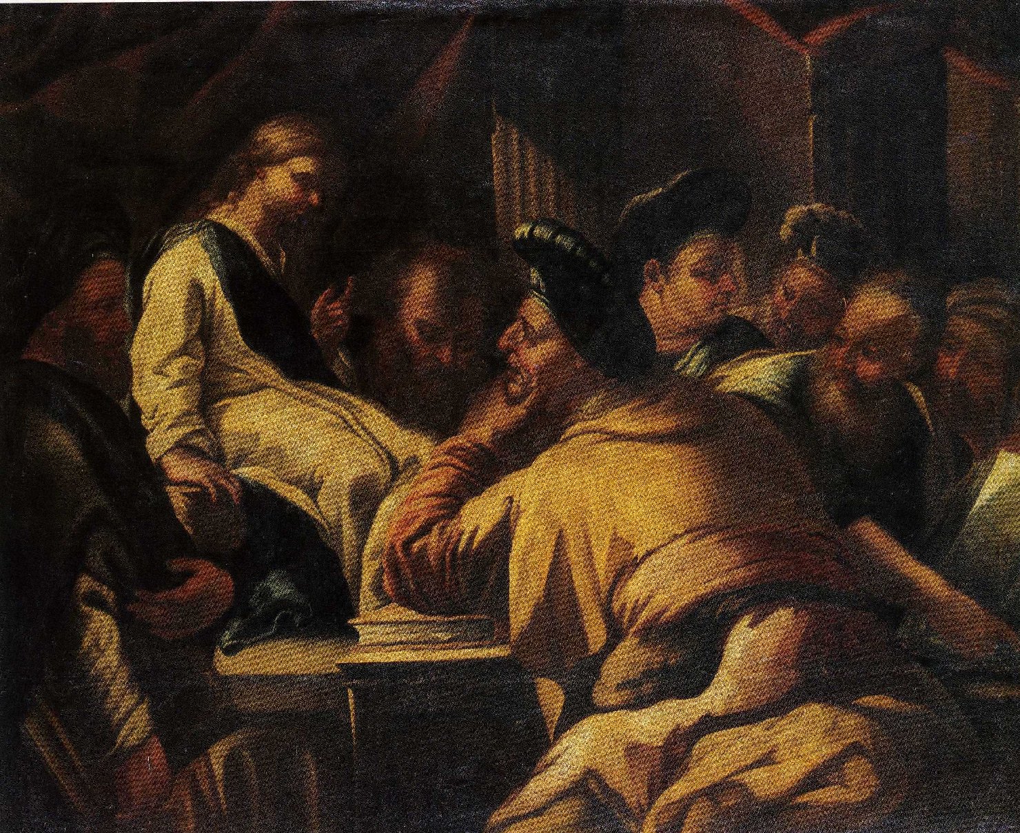 disputa di Ges&ugrave; con i dottori nel tempio (dipinto) di Giordano Luca (attr