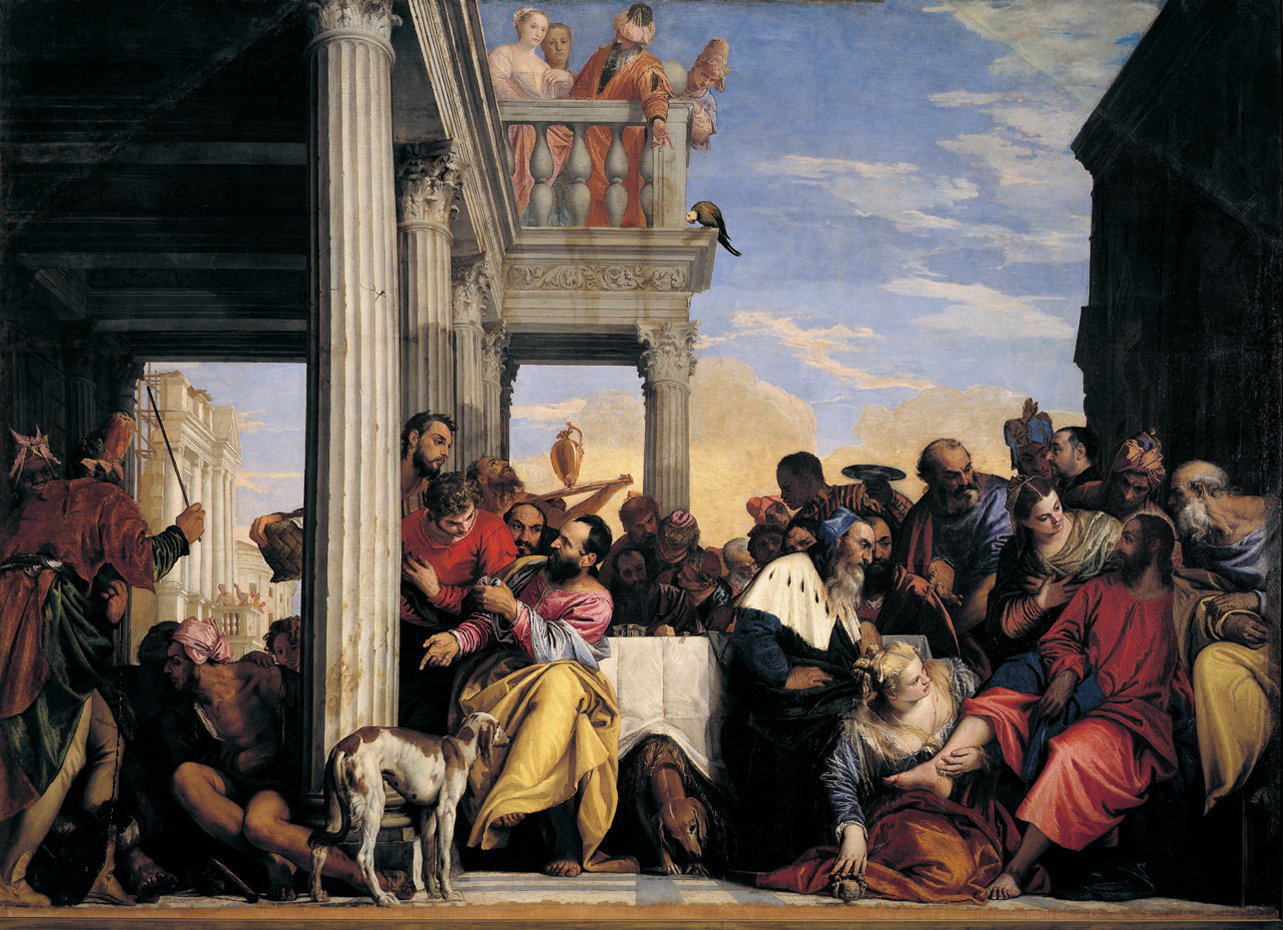 cena in casa di Simone il fariseo (dipinto, opera isolata) di Caliari Paolo dett