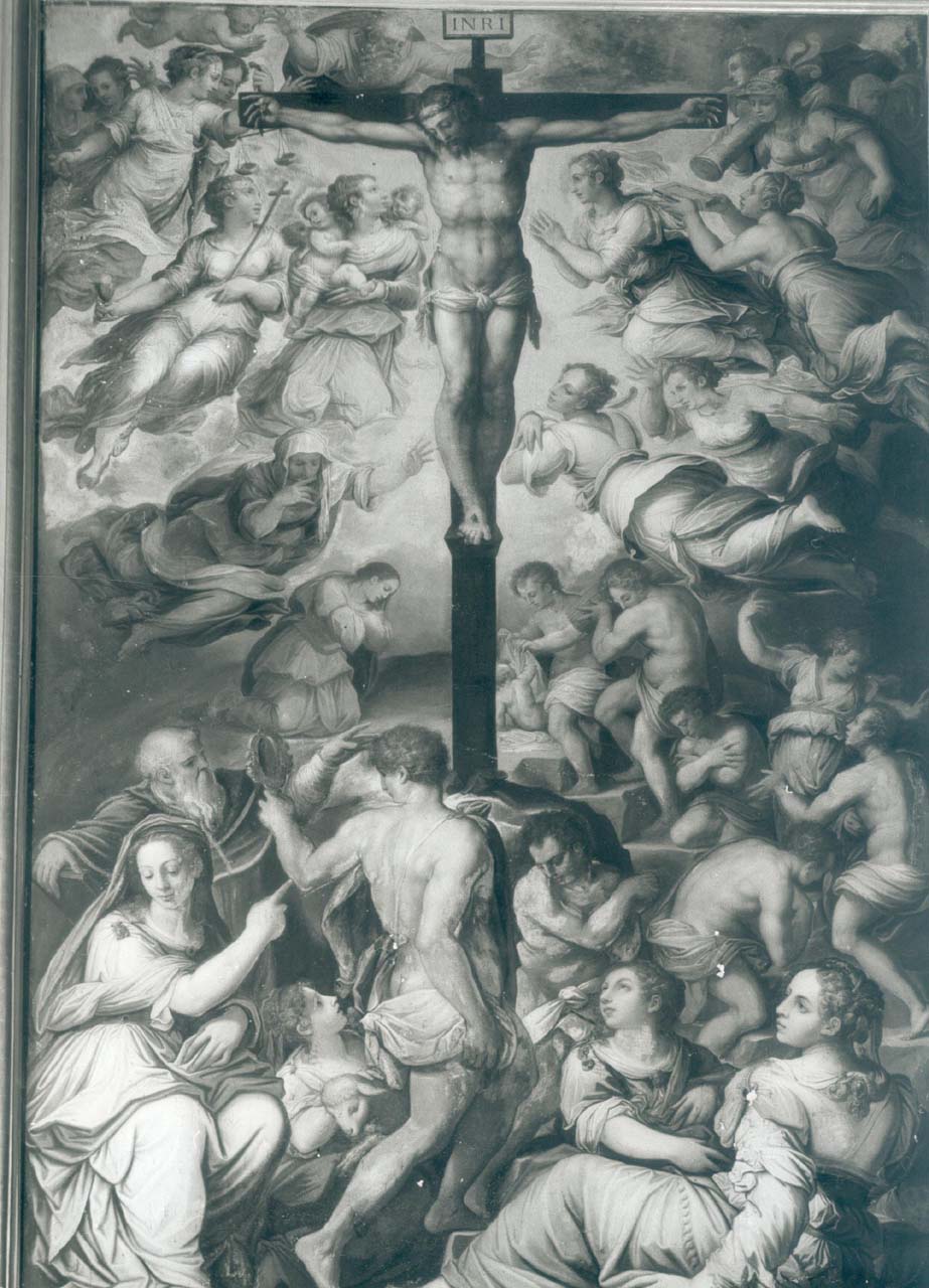 crocifissione di Cristo (dipinto) by Vasari Giorgio (sec. XVI)