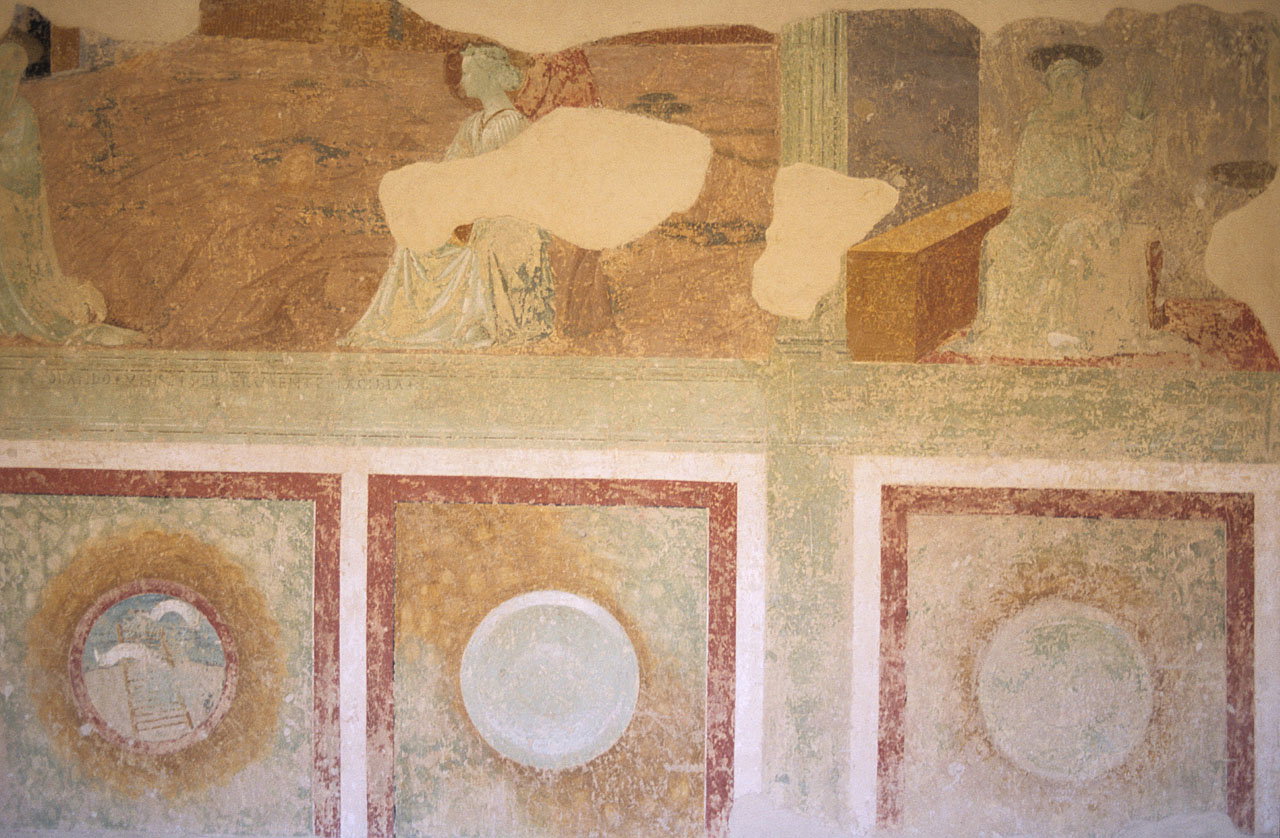 Sant'Antonio abate con un angelo, scena con un santo monaco benedicente (di