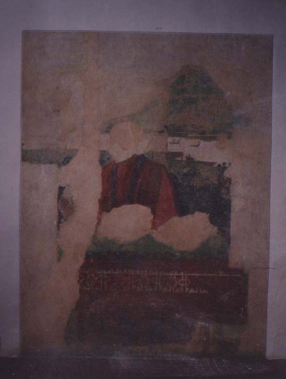 Giovanni Tornabuoni e la figlia Ludovica (dipinto murale, frammento) di Filipepi