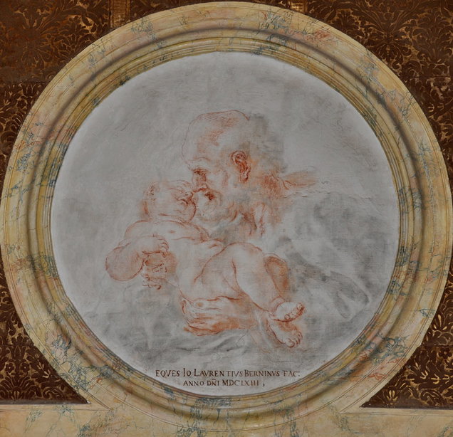 San Giuseppe e Ges&ugrave; Bambino (disegno) di Bernini Gian Lorenzo (sec. XVII) 