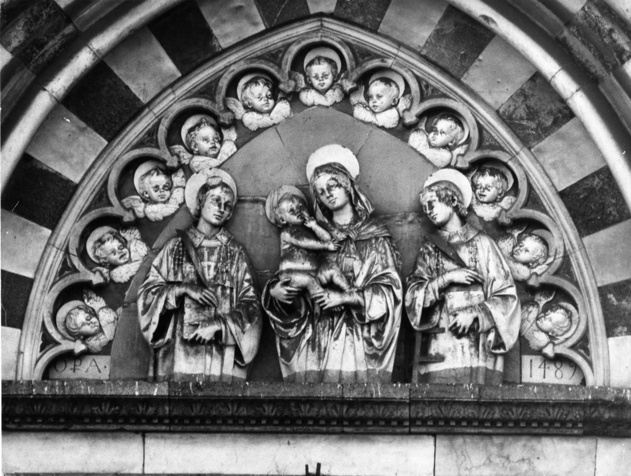 Madonna con Bambino e Santi (lunetta) di Della Robbia Andrea (sec. XV)