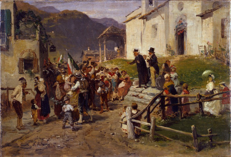 La partenza dei volontari nel 1866