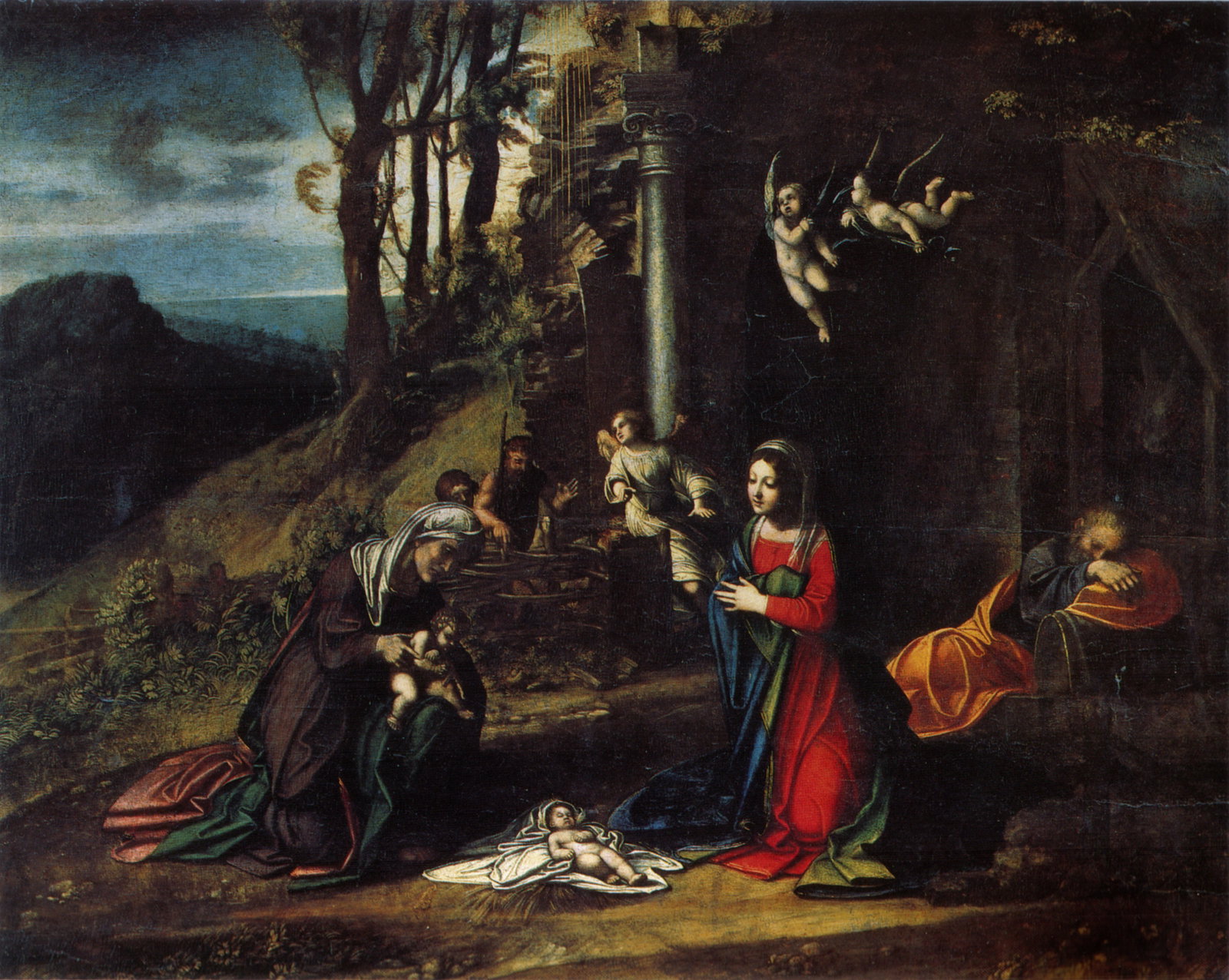 Nativit&agrave; con i santi Elisabetta e Giovannino