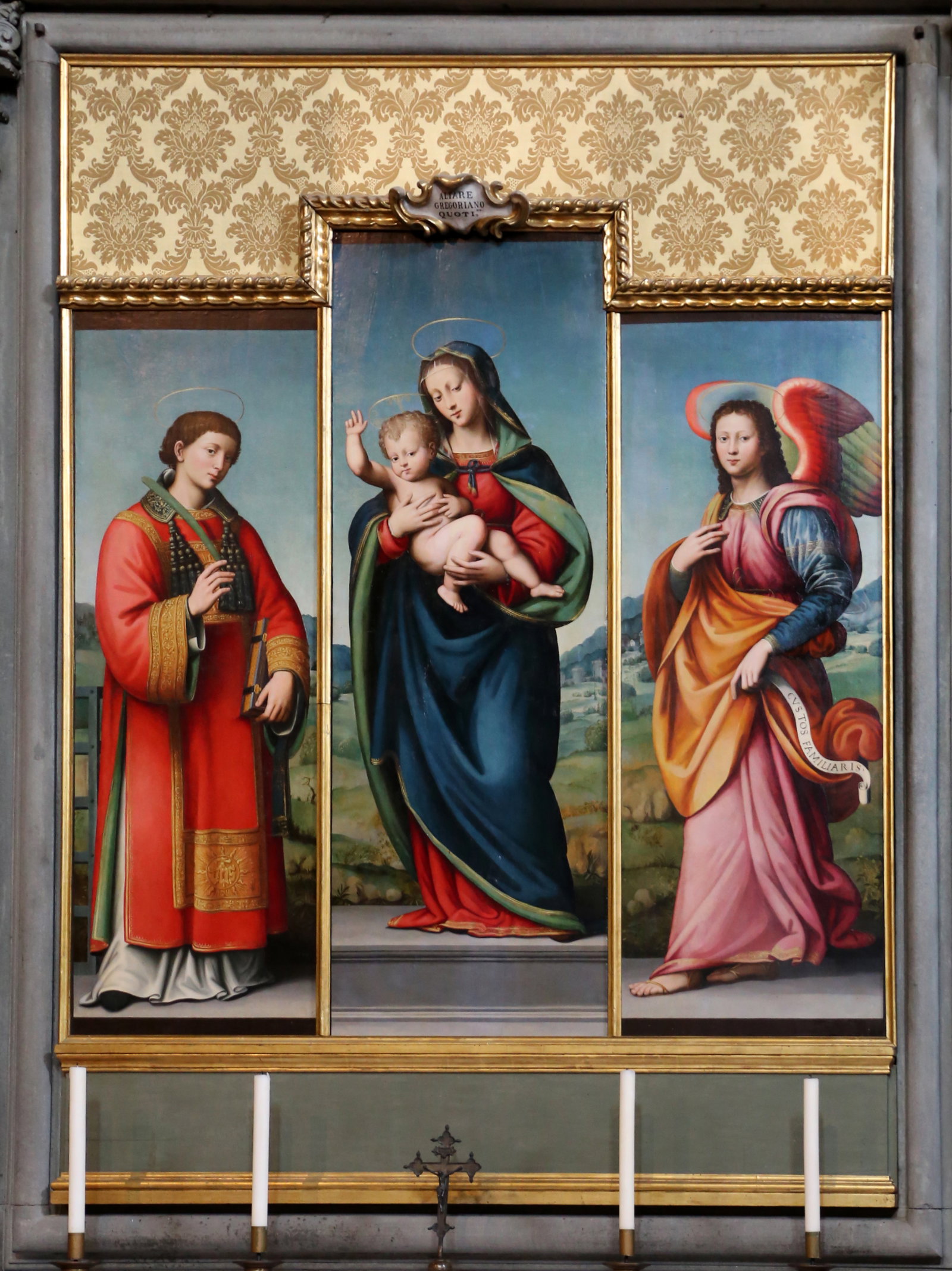 madonna col bambino tra san lorenzo e l'angelo custode