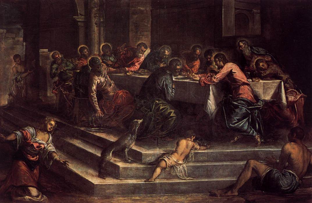 ultima cena (dipinto) di Robusti Jacopo detto Tintoretto (sec. XVI)