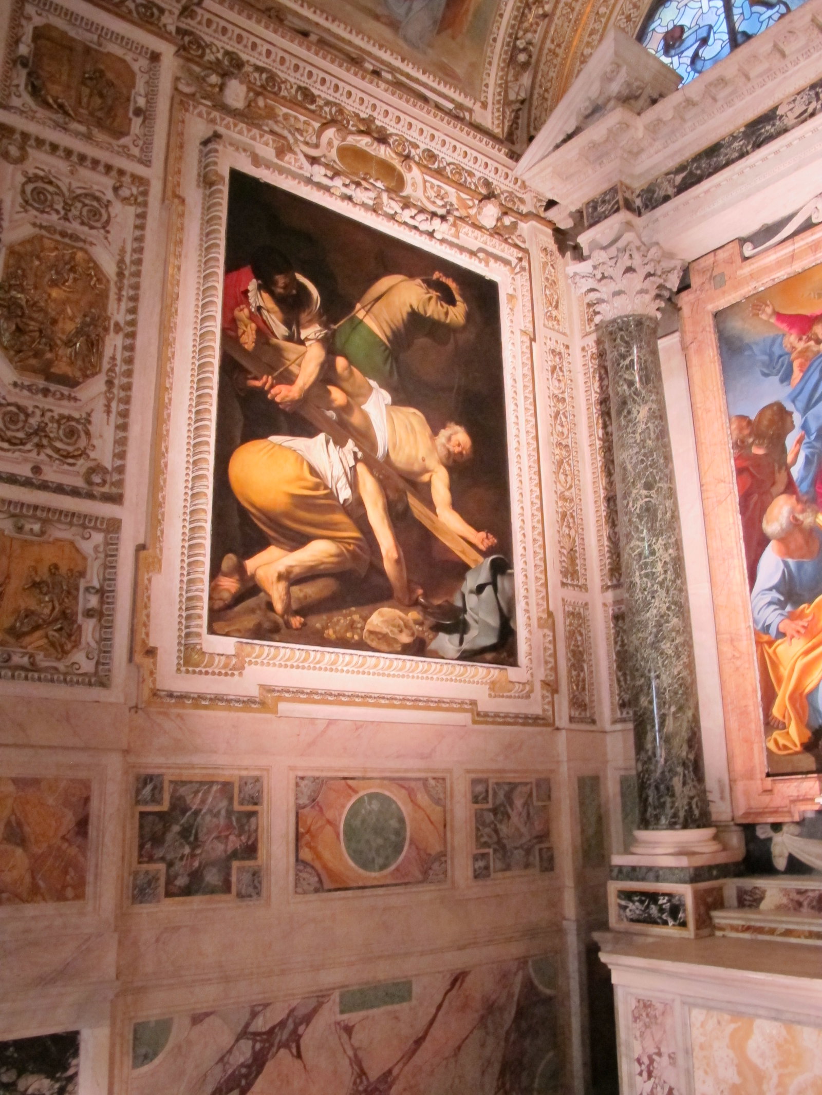Cappella cerasi, caravggio, crocifissione di pietro, 1601