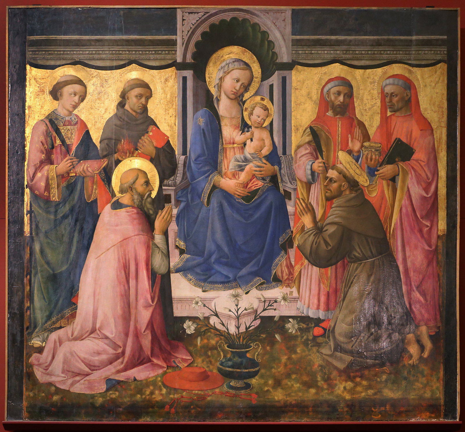 Domenico di michelino (attr.), madonna in trono tra santi, xv secolo, da s. giro