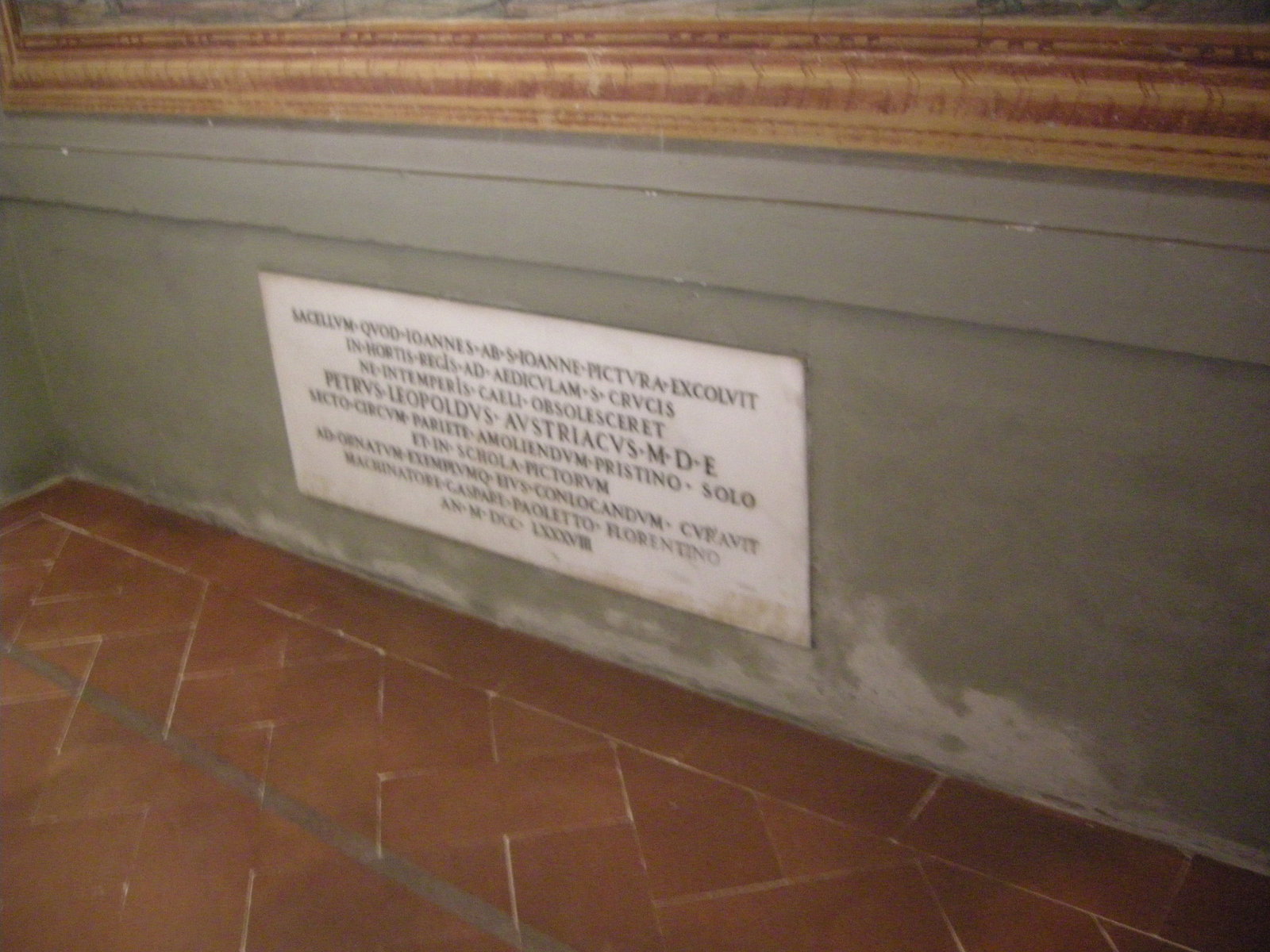 Accademia di firenze, cappella di giovanni da san giovanni, lapide pietro leopol