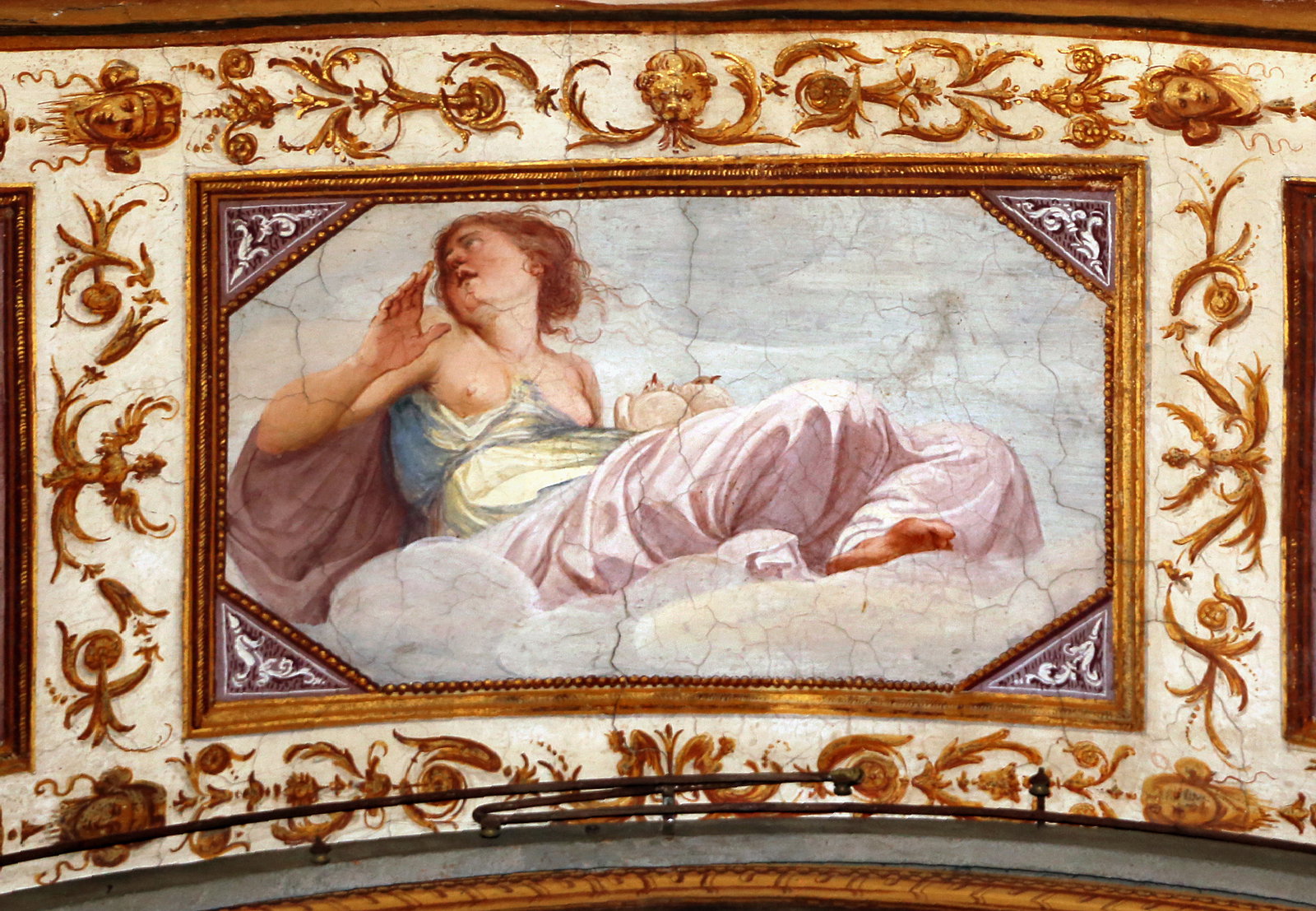 Gdsg, cappella della crocetta, 1621 ca., volta 09 virt&ugrave;
