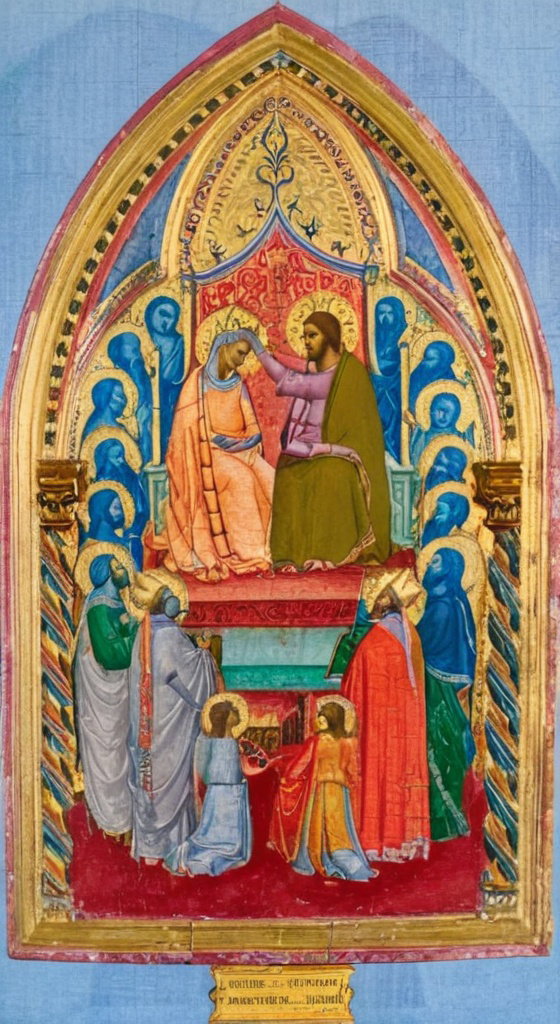 incoronazione di Maria Vergine tra santi e profeti (dipinto) by Andrea di Cione 