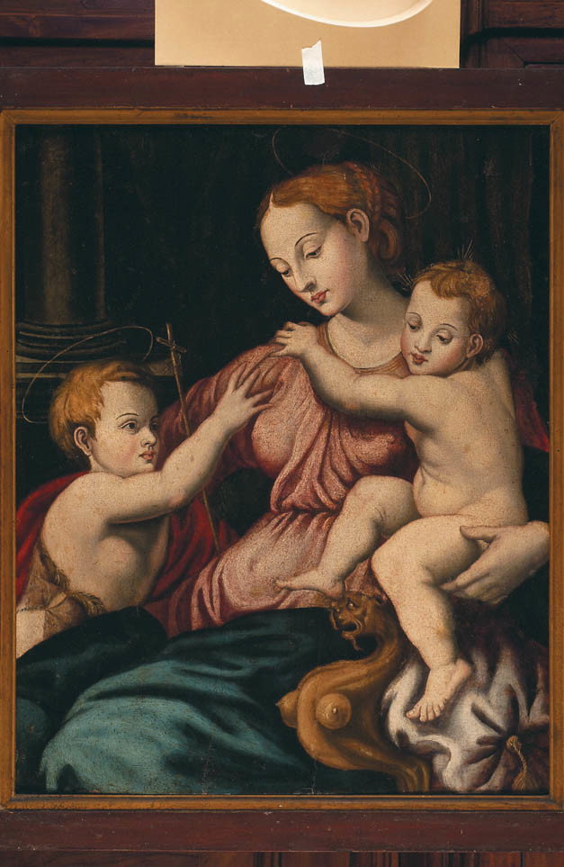 Madonna con Bambino e San Giovannino (dipinto) di Vini Sebastiano detto Bastiano