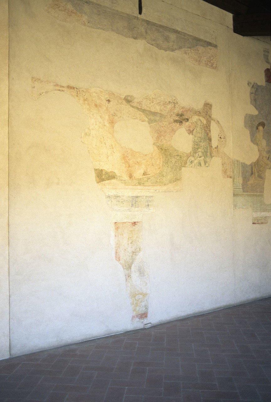 santo monaco in riva a un fiume (dipinto murale staccato, frammento) di Paolo Uc