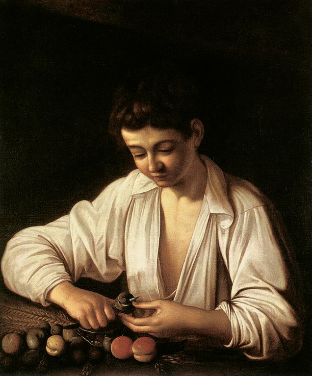 Fanciullo che monda una pera (dipinto) di Merisi Michelangelo detto Caravaggio ( 