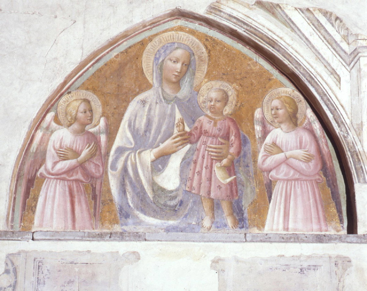 Madonna con Bambino e angeli (dipinto murale) by Fini Tommaso detto Masolino da 