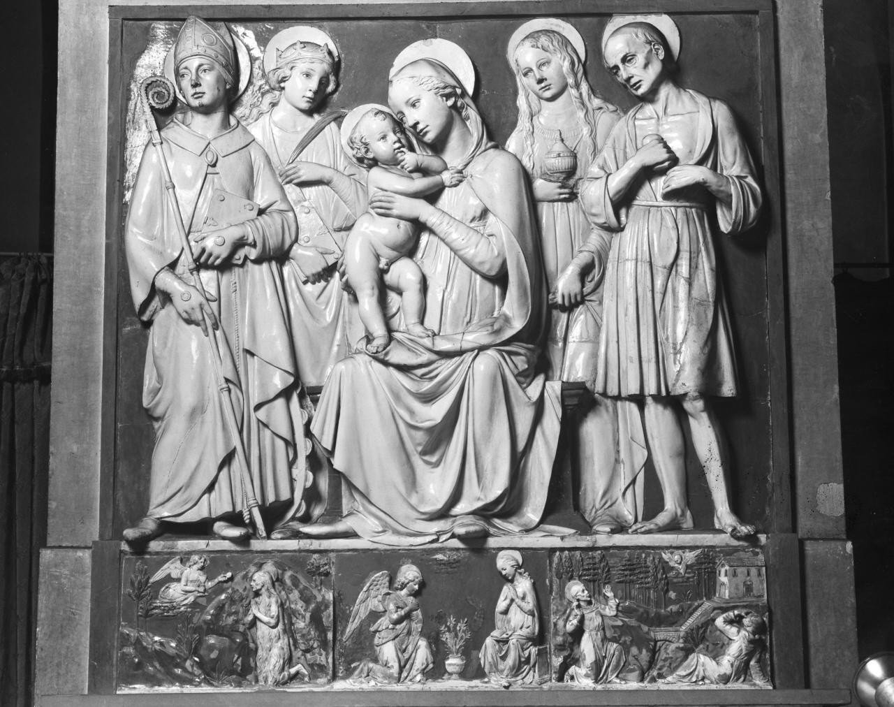 Madonna con Bambino e Santi (pala d'altare) di Della Robbia Andrea (attribu