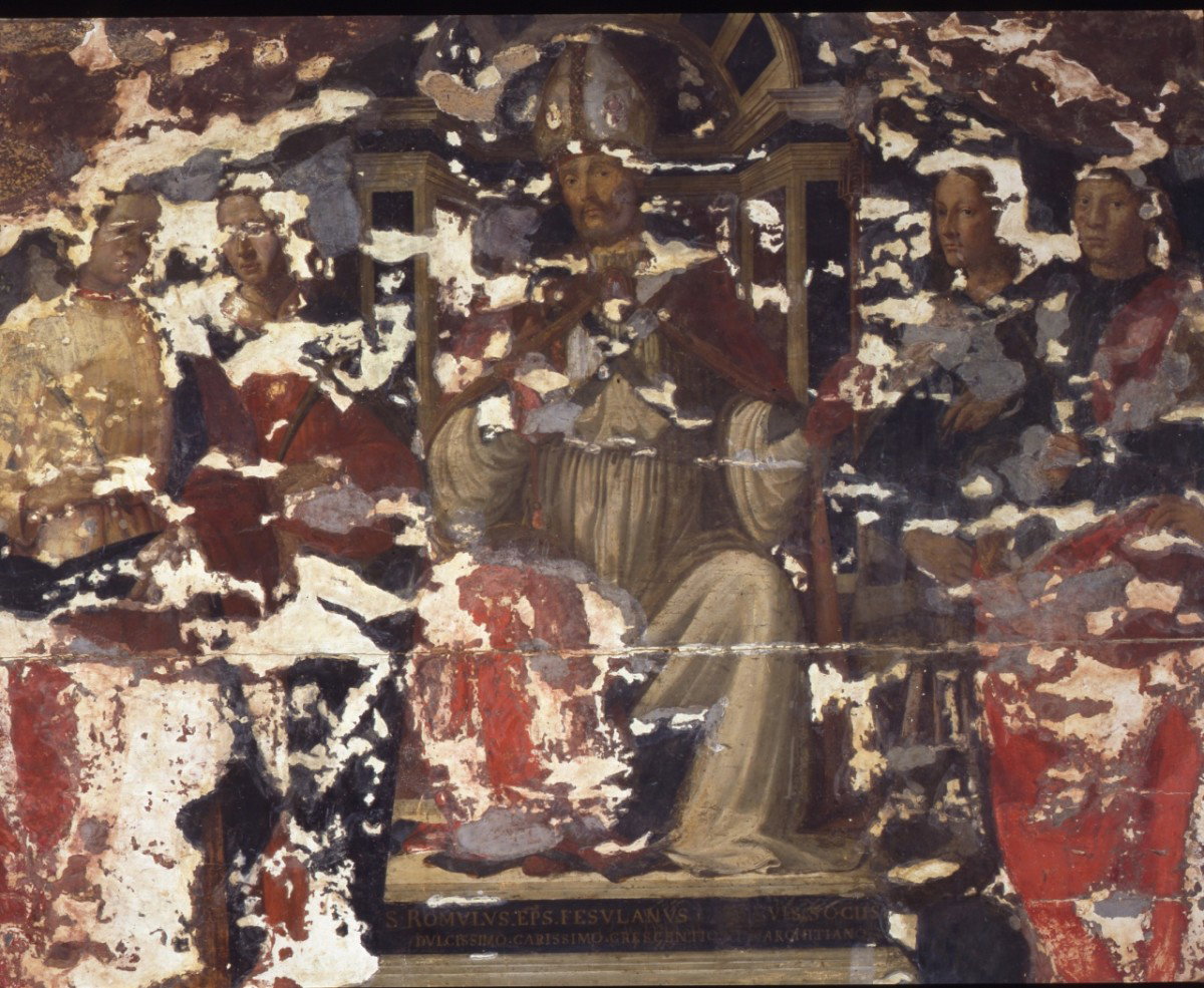 San Romolo in trono e compagni (dipinto) by Ghirlandaio Davide (sec. XV)